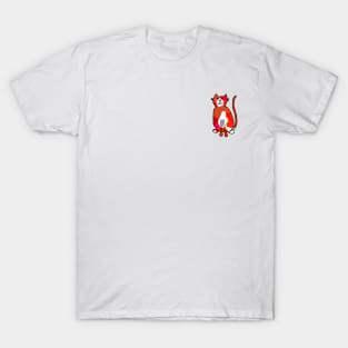 Small Red Crystal Cat T-Shirt